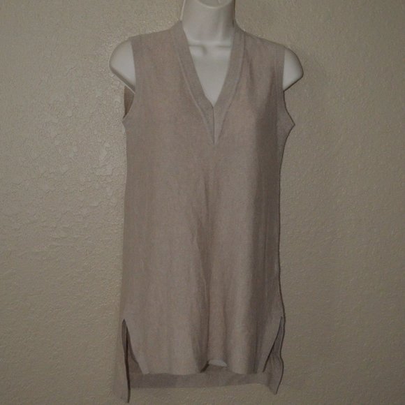 Sz XS Vince Tan Cashmere Sleeveless Tunic Sweater Top - Picture 1 of 6
